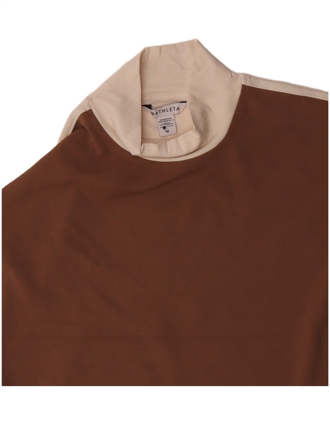 Женский укороченный топ Athleta с длинным рукавом, Великобритания 14, средний коричневый цвет, нейлон с цветными блоками