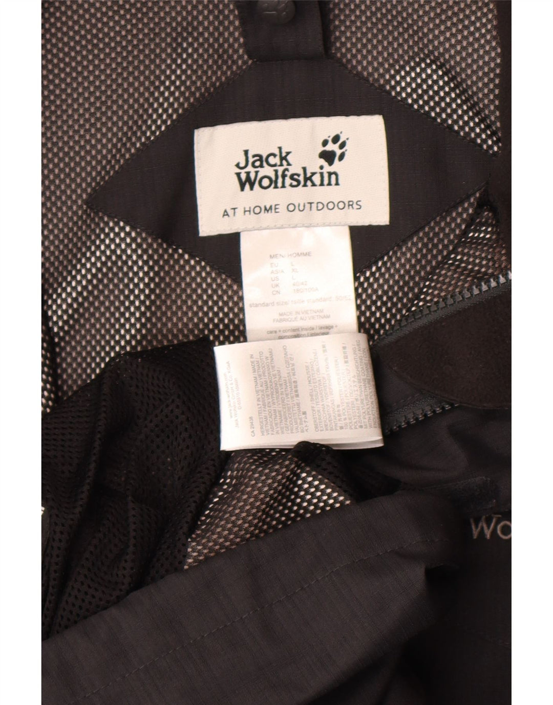 Мужская дождевик Jack Wolfskin UK 40, большой черный полиэстер