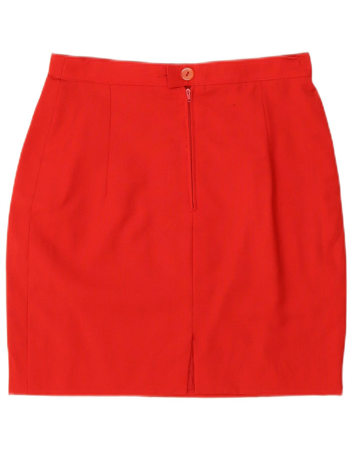 ВИНТАЖНЫЙ комплект женской юбки из 2 предметов на 2 пуговицах IT 44, средний W26, красная шерсть