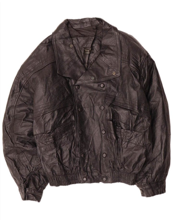 LAVORAZIONE ARTIGIANA Мужская кожаная куртка IT 52 XL Черная кожа