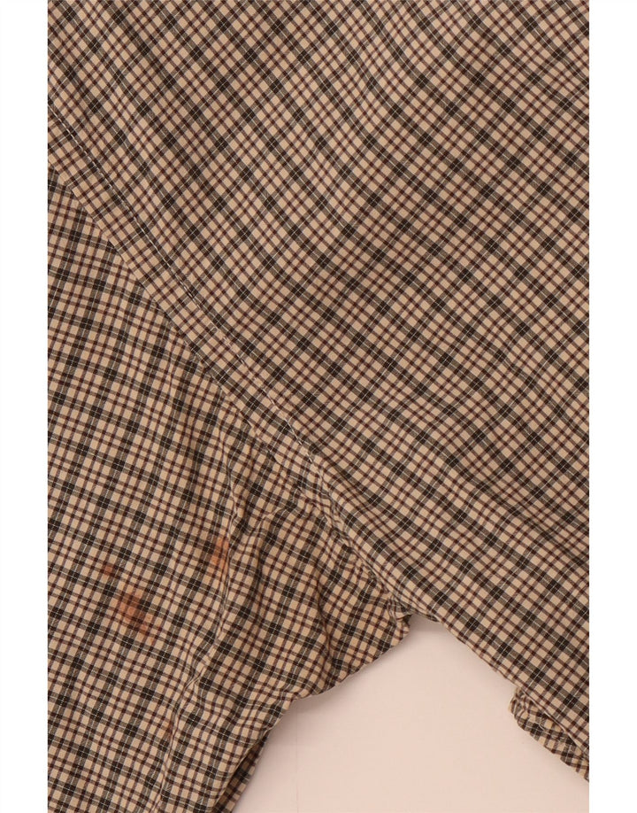 EDDIE BAUER Мужская рубашка из хлопка среднего коричневого цвета в клетку