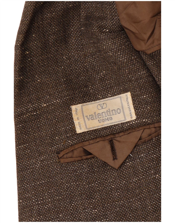 Мужской пиджак на двух пуговицах Valentino UK 38, средний коричневый в крапинку