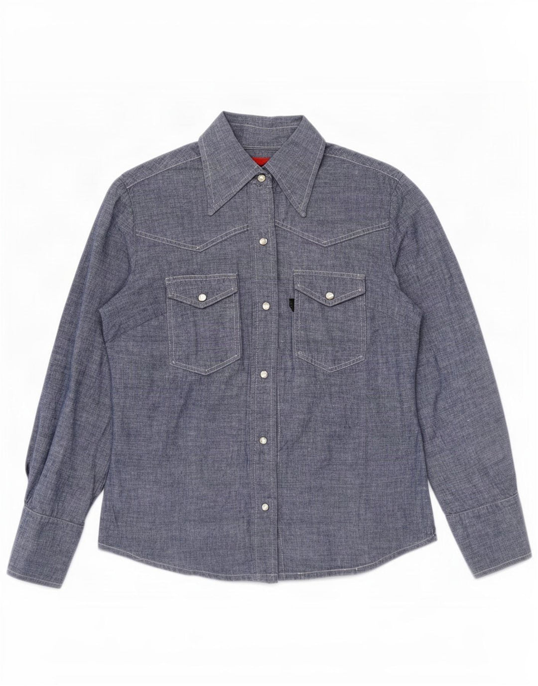 Женская рубашка Levi's UK 14, средний синий хлопок, хлопок