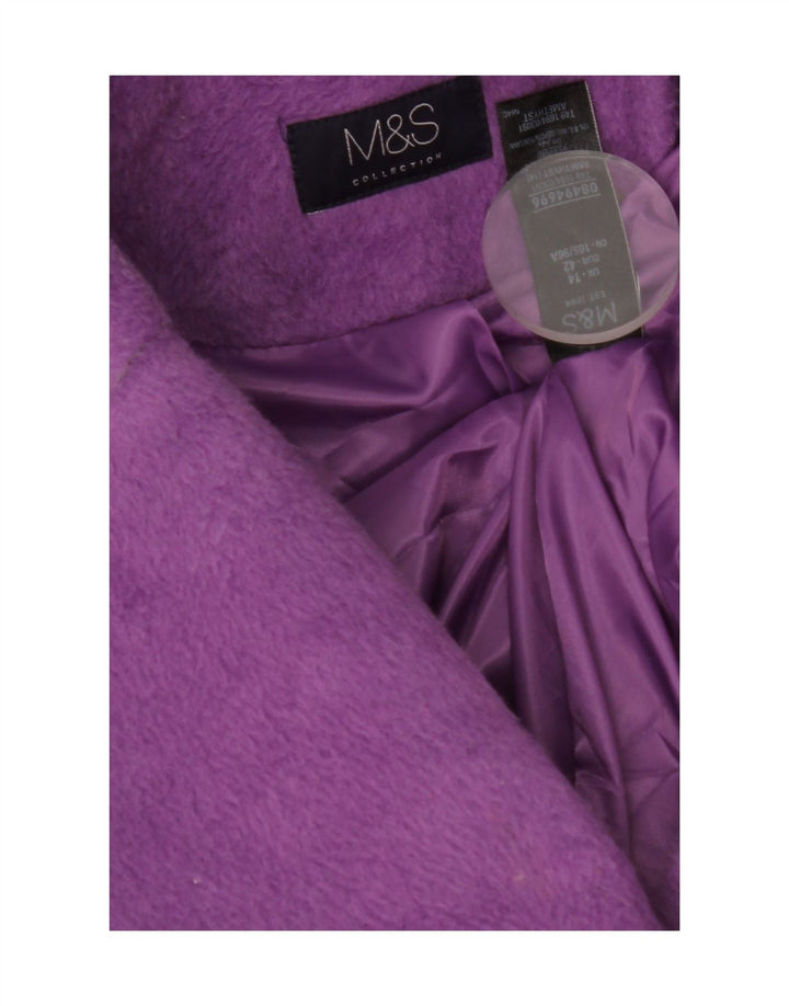 Женское пальто Marks & Spencer UK 14, большой фиолетовый полиэстер