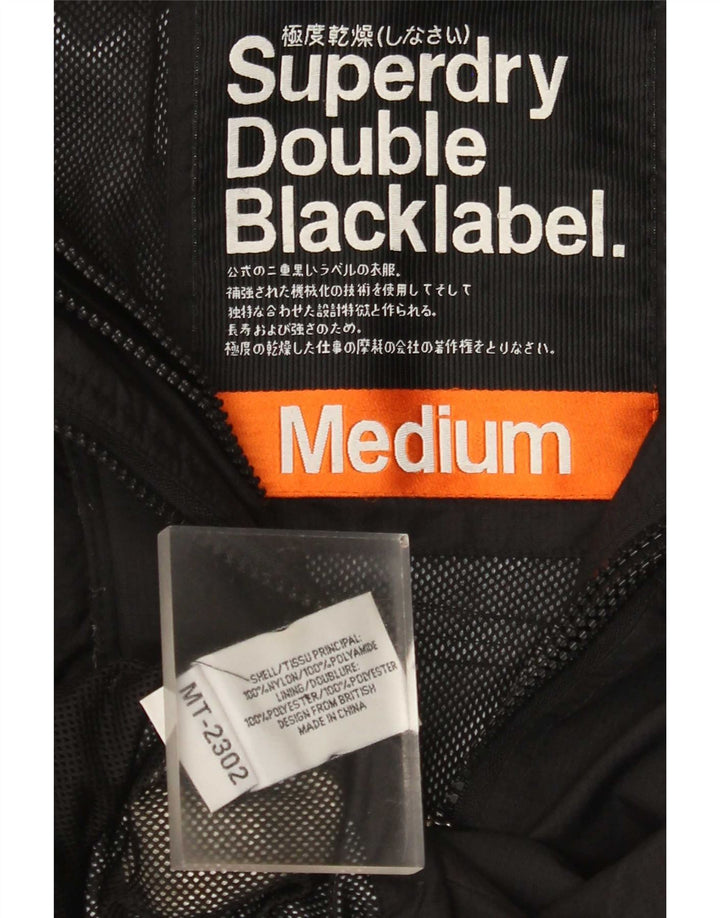 Женская дождевик Superdry UK 12, средний черный нейлон