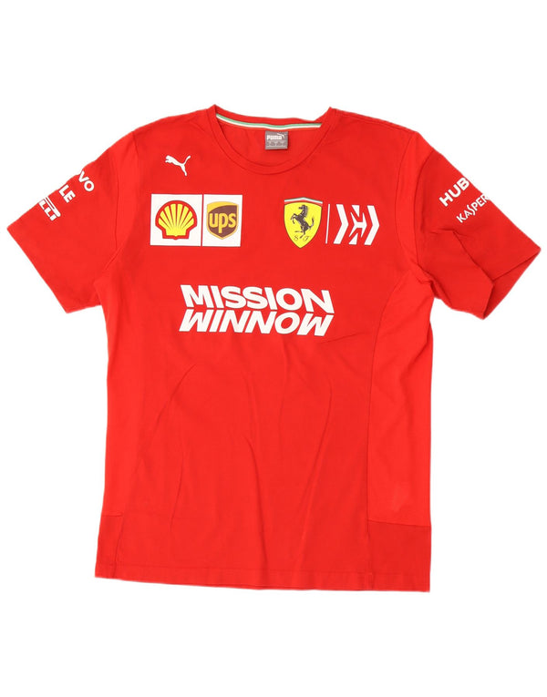 Женская футболка с рисунком Puma Ferrari Top UK 16, большой красный хлопок