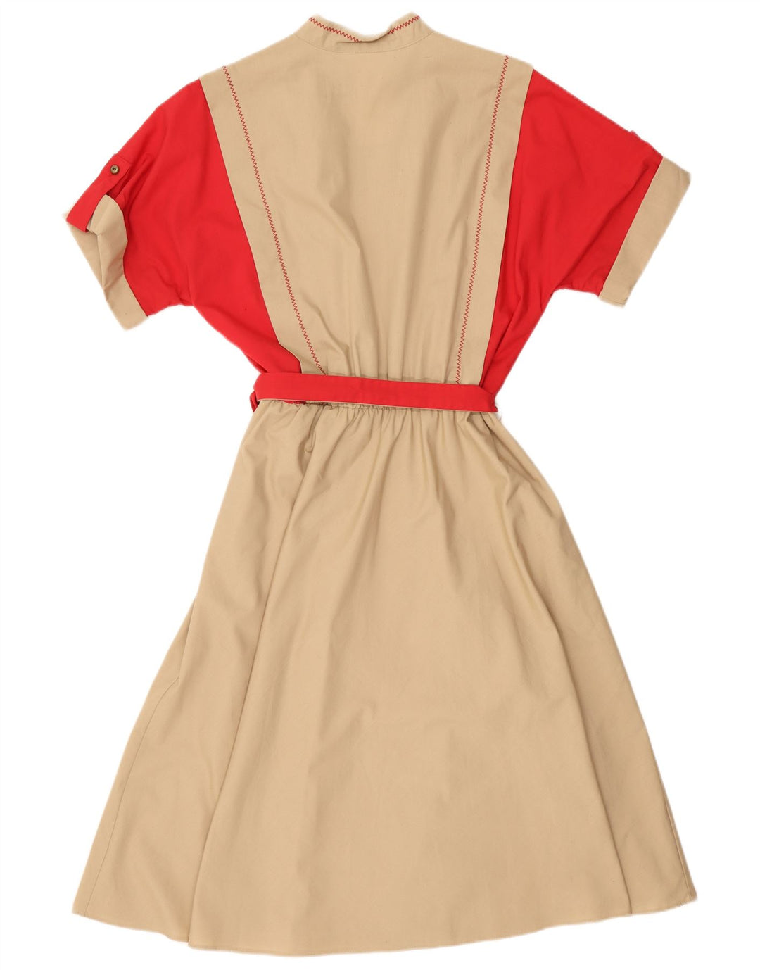 ВИНТАЖНОЕ женское платье макси UK 16, большое бежевое цветное блок