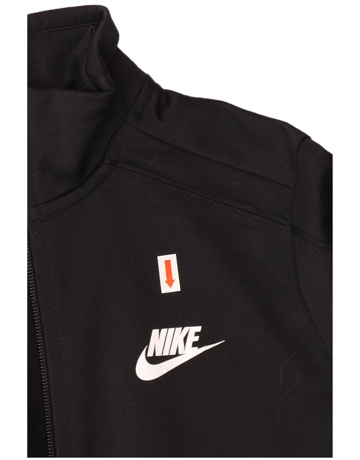 NIKE Boys Tracksuit Top Jacket 10-11 Years Medium Black Polyester