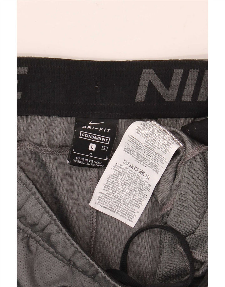 Мужские спортивные шорты Nike Dri Fit Standard, большие серые, полиэстер с цветными блоками