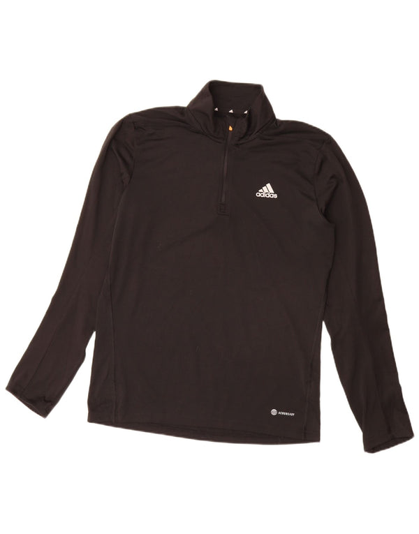 Мужской пуловер с воротником на молнии Adidas Aeroready, маленький черный полиэстер
