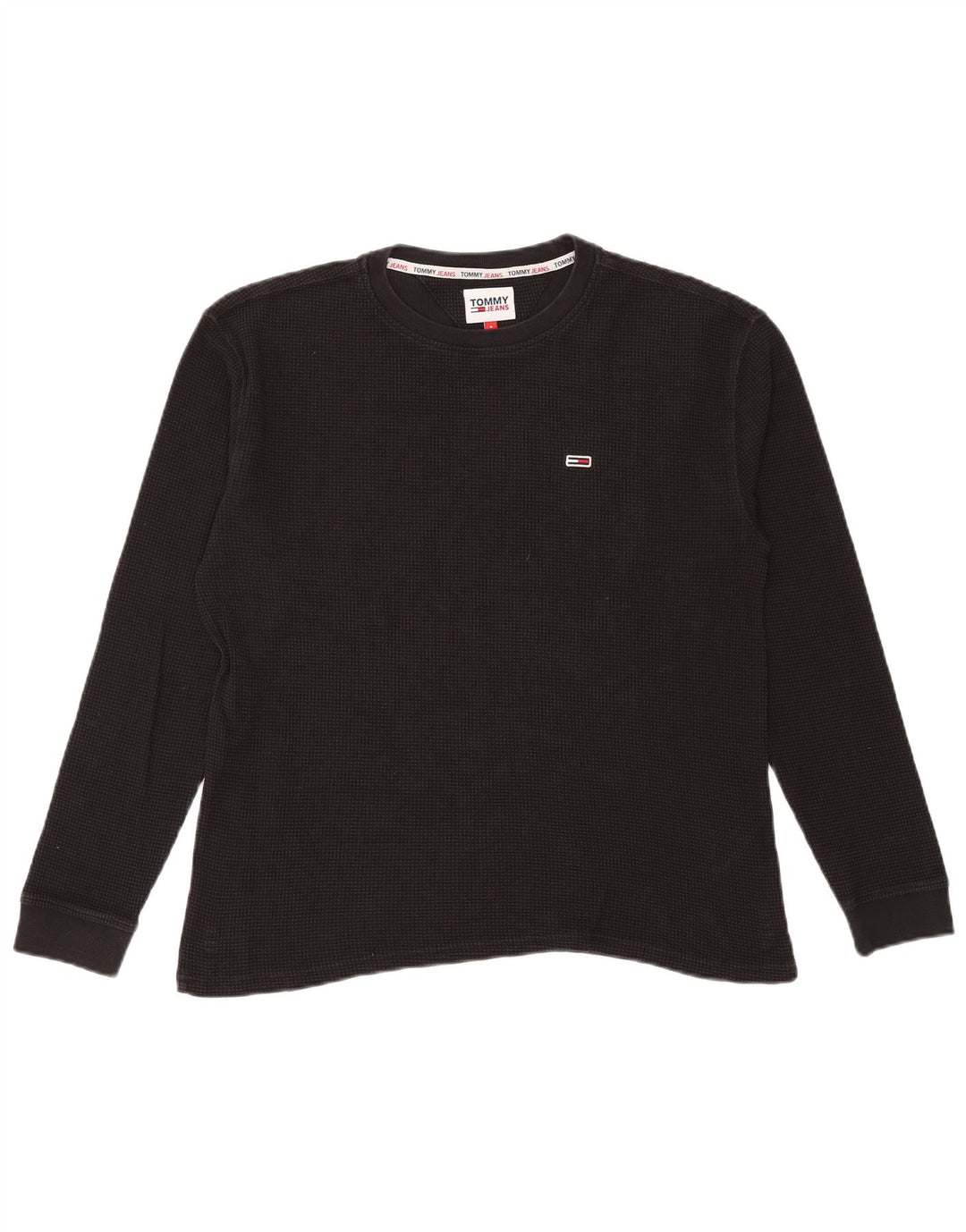 Tommy Hilfiger Мужской топ с длинным рукавом, маленький черный хлопок