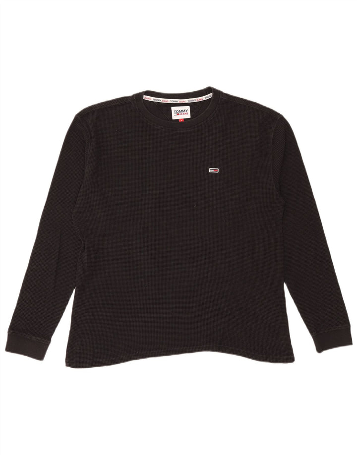 Tommy Hilfiger Мужской топ с длинным рукавом, маленький черный хлопок