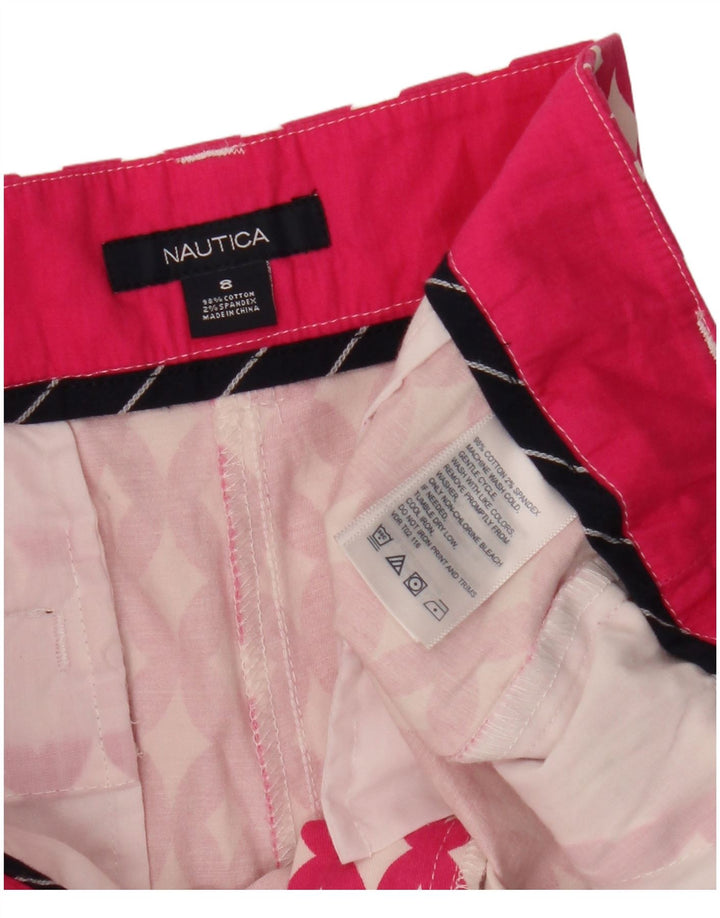 Женские шорты чинос NAUTICA US 8 Medium W32 Розовый хлопок с геометрическим рисунком