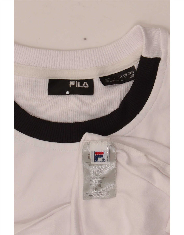 Мужская футболка Fila, большой белый полиэстер с цветными блоками
