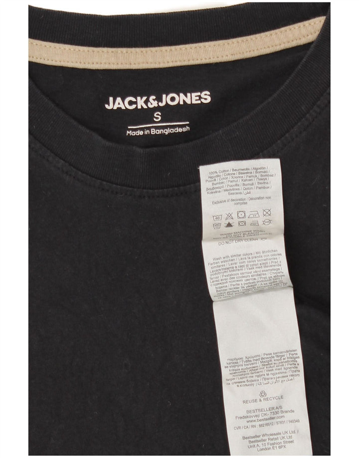 Мужская футболка с рисунком Jack & Jones, маленький черный хлопковый топ