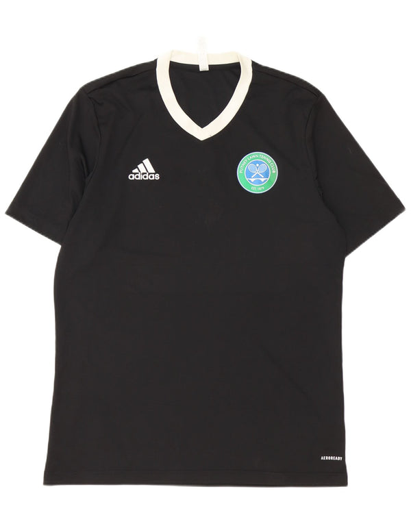 Adidas Mens Aeroready Graphic T-Shirt Top Large Black Colourblock Polyester