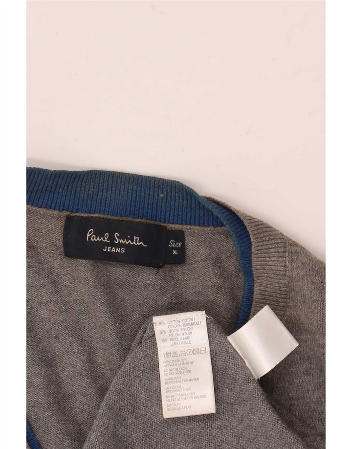 Мужской джемпер Paul Smith с v-образным вырезом XL, серый хлопок