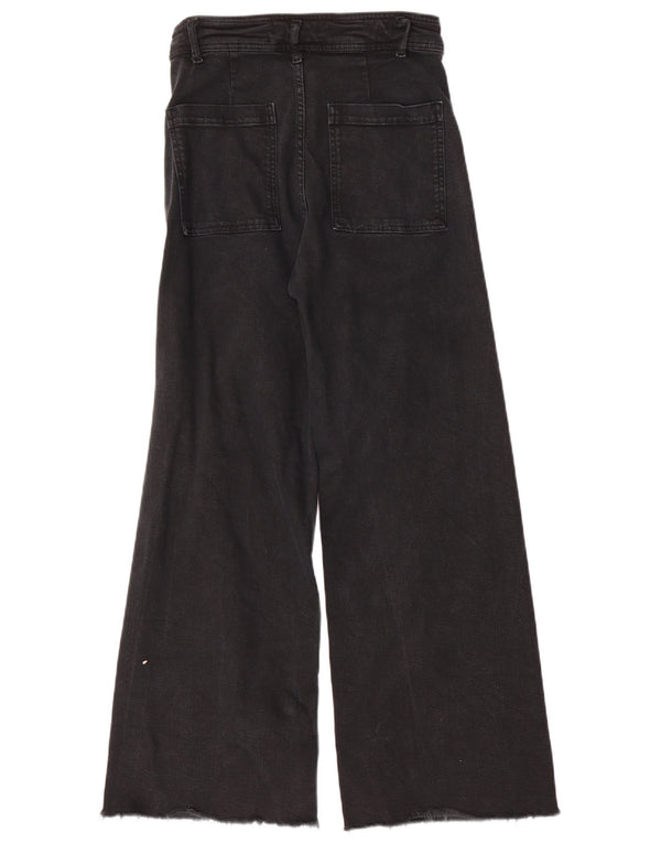 Женские широкие джинсы Zara с высокой талией EU 38, маленькие W28 L29, черные