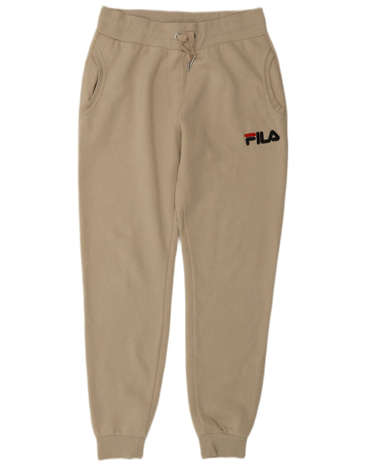Fila Женские спортивные брюки с графическим рисунком, джоггеры UK 10, маленькие бежевые, полиэстер