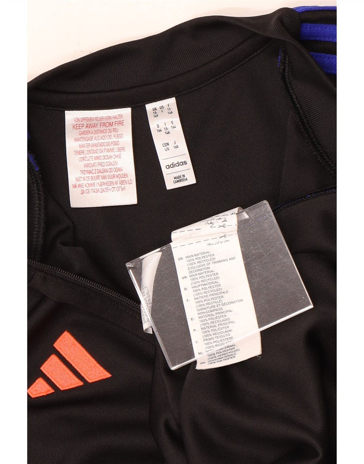 Пуловер с воротником на молнии Adidas для мальчиков Aeroready, черный спортивный костюм 13–14 лет