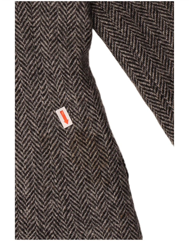 Мужской пиджак HARRIS TWEED UK 40, большой серый с рисунком «елочка», классический