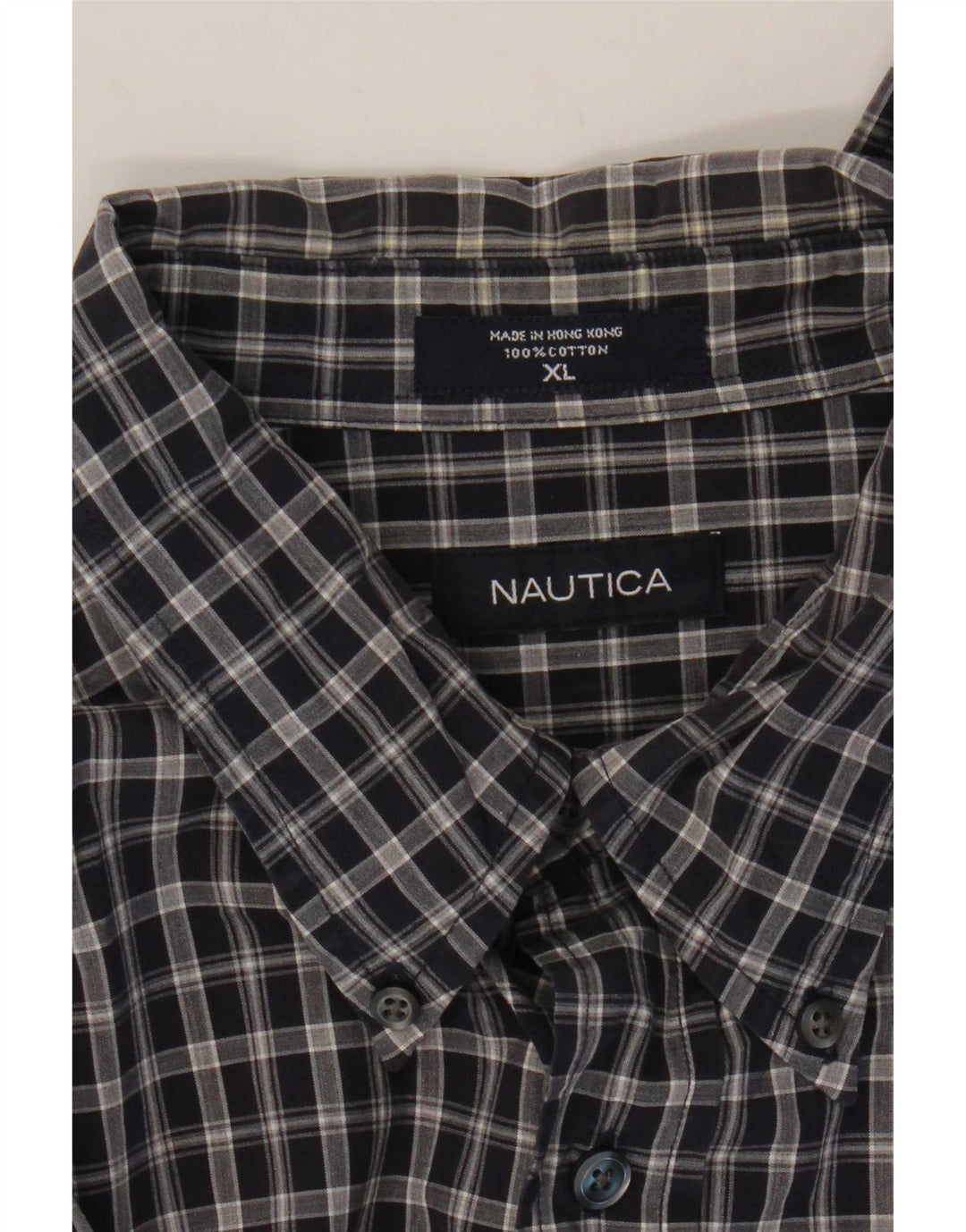 Мужская рубашка Nautica XL, темно-синяя клетка, хлопок