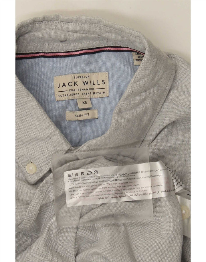 Мужская рубашка приталенного кроя Jack Wills XS серая, хлопок