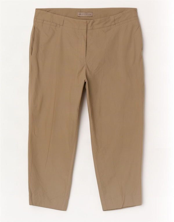 Женские капри Marks & Spencer UK 14, большие W32 L22, бежевые, льняные