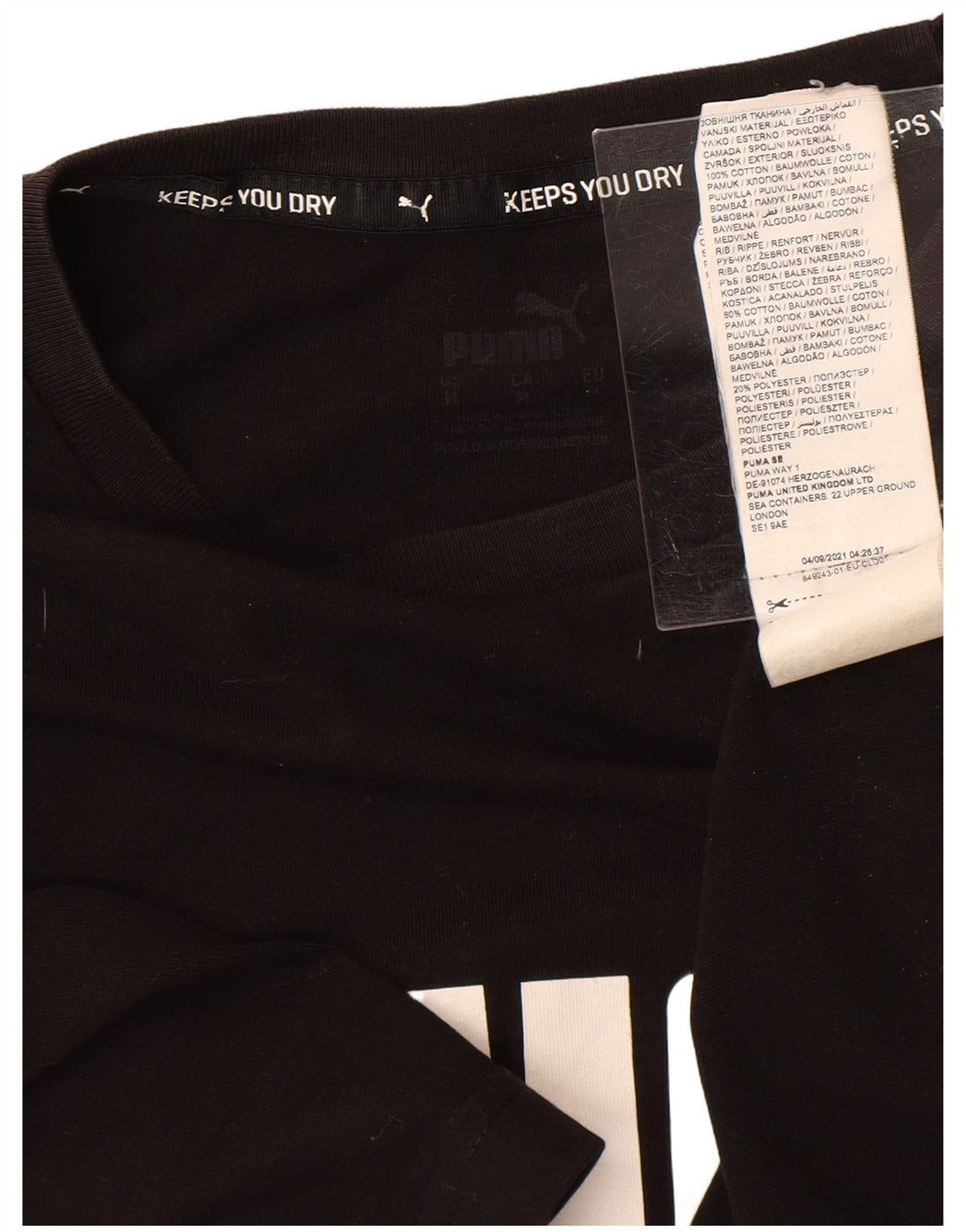 Мужская футболка с рисунком PUMA, черный хлопок, средний размер