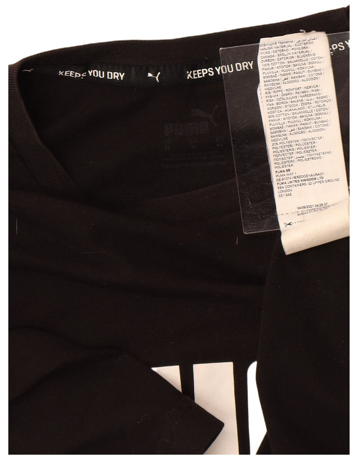 Мужская футболка с рисунком PUMA, черный хлопок, средний размер