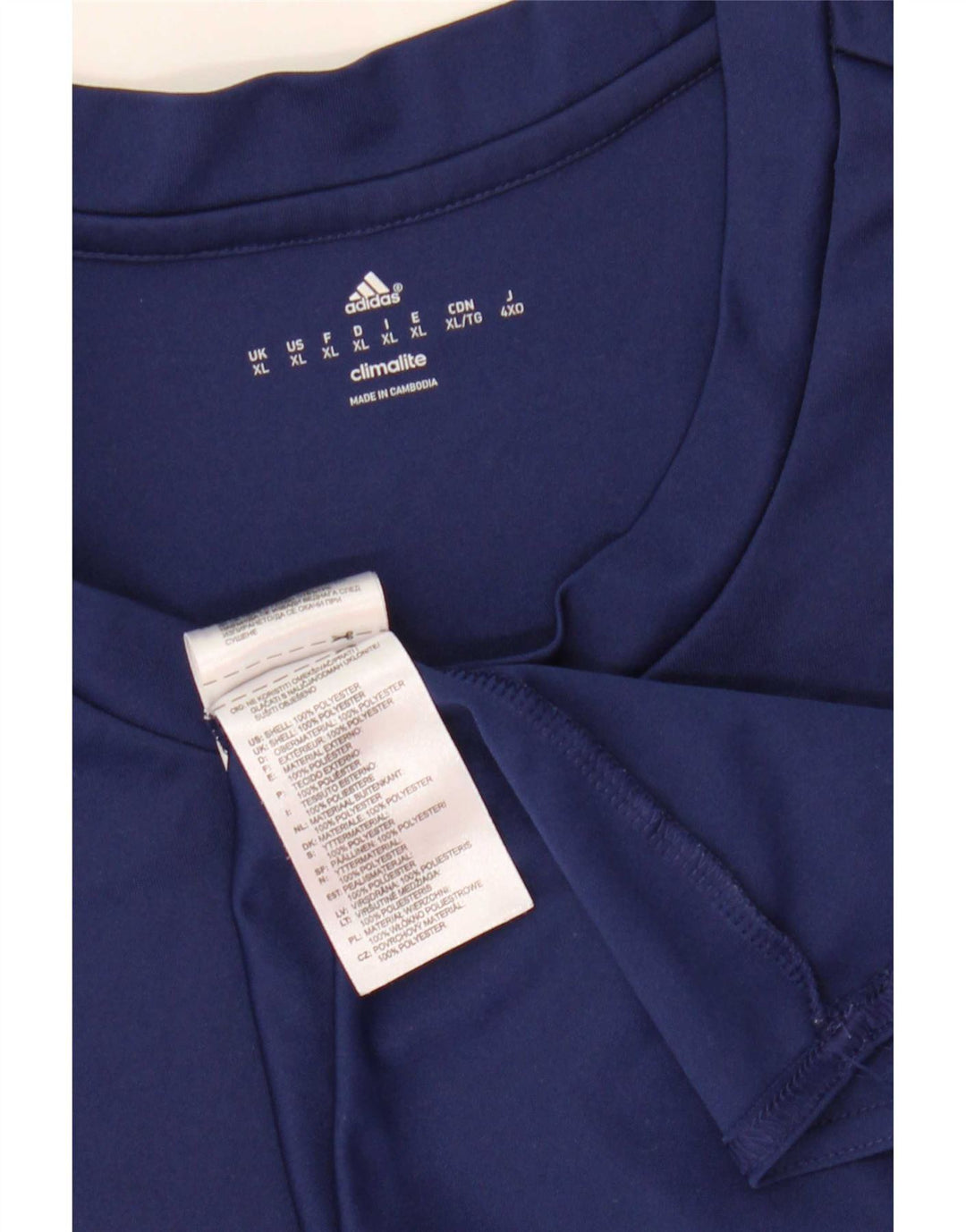 Adidas Мужская футболка Climalite Top XL Темно-синий полиэстер