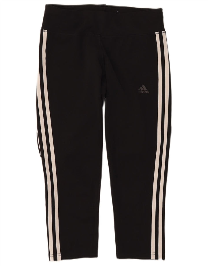 Женские леггинсы-капри ADIDAS Climalite UK 8/10, маленькие черные, полиэстер