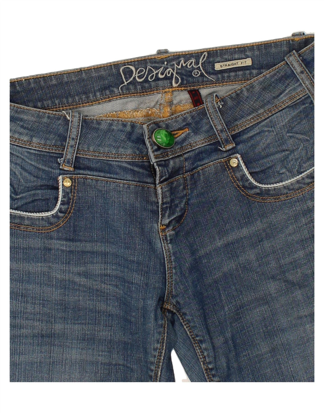 DESIGUAL Womens Straight Jeans EU 40 Medium W32 L26  Blue Cotton Vintage Desigual and Second-Hand Desigual from Messina Hembry 