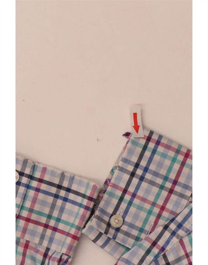 ЭКИПАЖНАЯ ОДЕЖДА Мужская рубашка большого размера из хлопка в синюю клетку