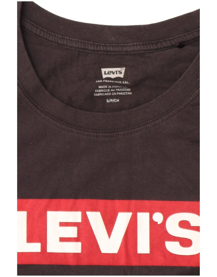 Женская укороченная футболка оверсайз с рисунком Levi's Top UK 10, маленькая черная