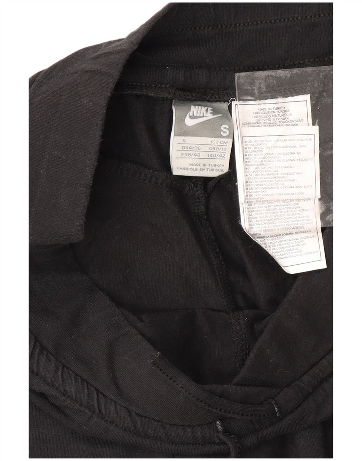 Женские спортивные брюки-капри NIKE, маленькие черные хлопковые брюки, Великобритания, размер 8/10