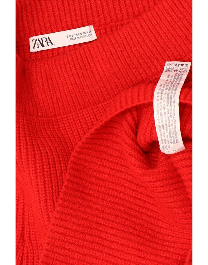 Женская трикотажная мини-юбка Zara, маленькая W26, красная вискоза