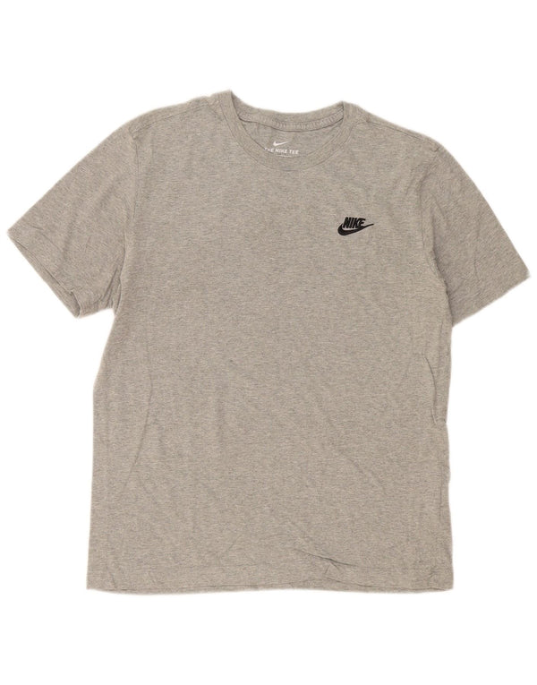 Мужская футболка Nike The Tee Top из хлопка среднего серого цвета