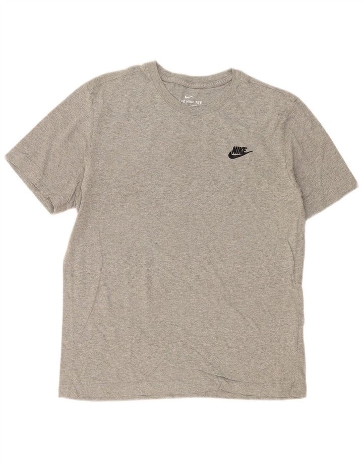 Мужская футболка Nike The Tee Top из хлопка среднего серого цвета