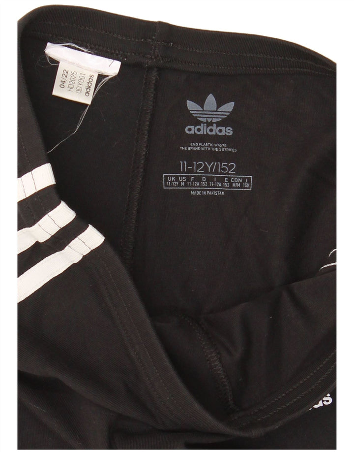 ADIDAS Girls Leggings 11-12 Years  Black