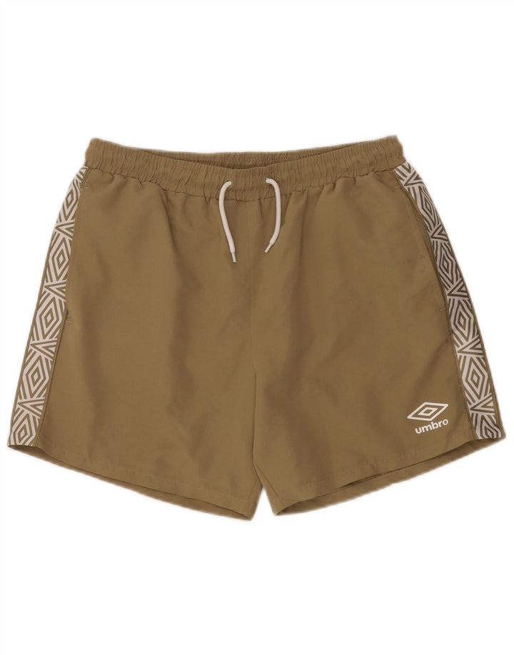 Мужские шорты для плавания Umbro с графическим рисунком, большие размеры, цвет хаки, полиэстер с цветными блоками