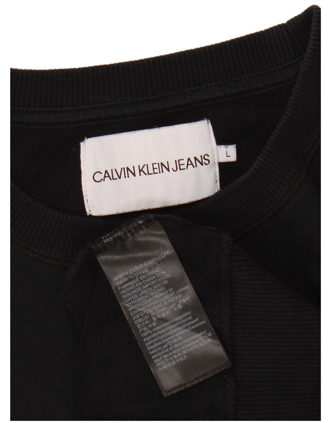 Женский свитер с рисунком CALVIN KLEIN JEANS UK 16, большой черный