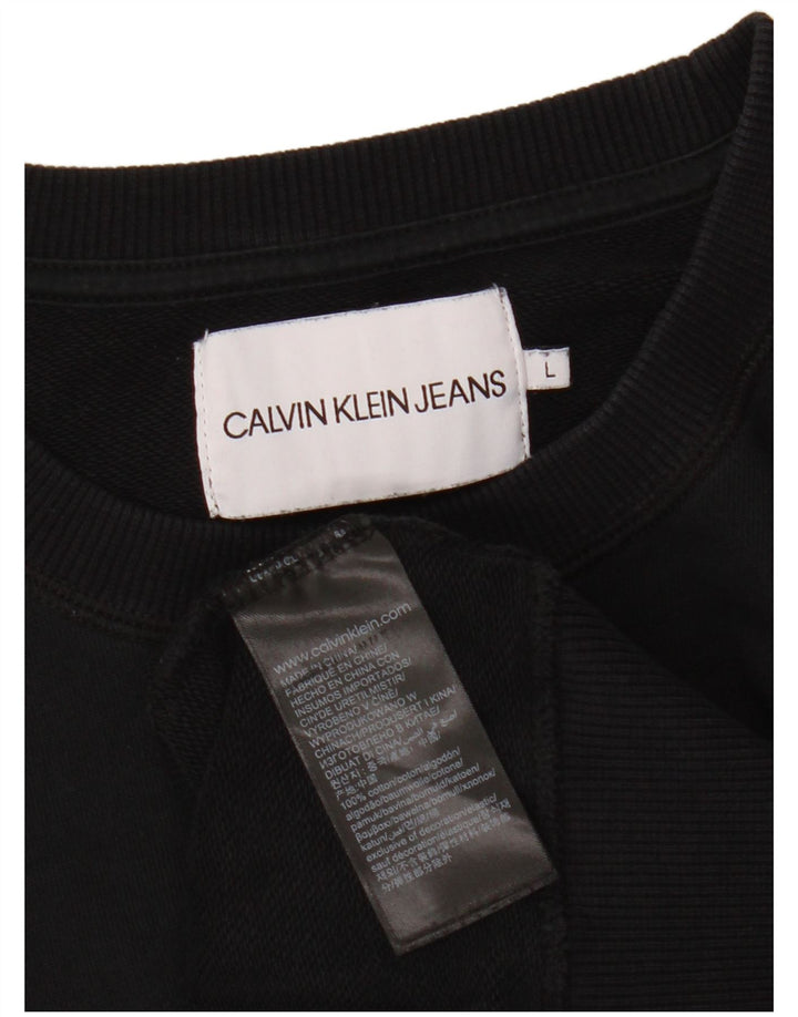 Женский свитер с рисунком CALVIN KLEIN JEANS UK 16, большой черный