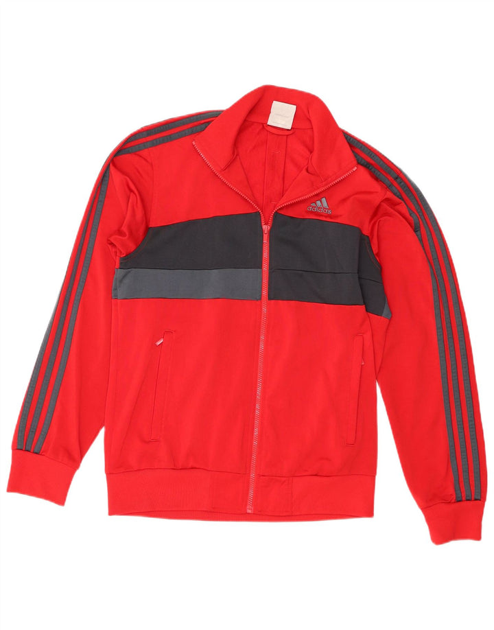 Мужская спортивная куртка Adidas UK 36/38, маленький красный полиэстер с цветными блоками