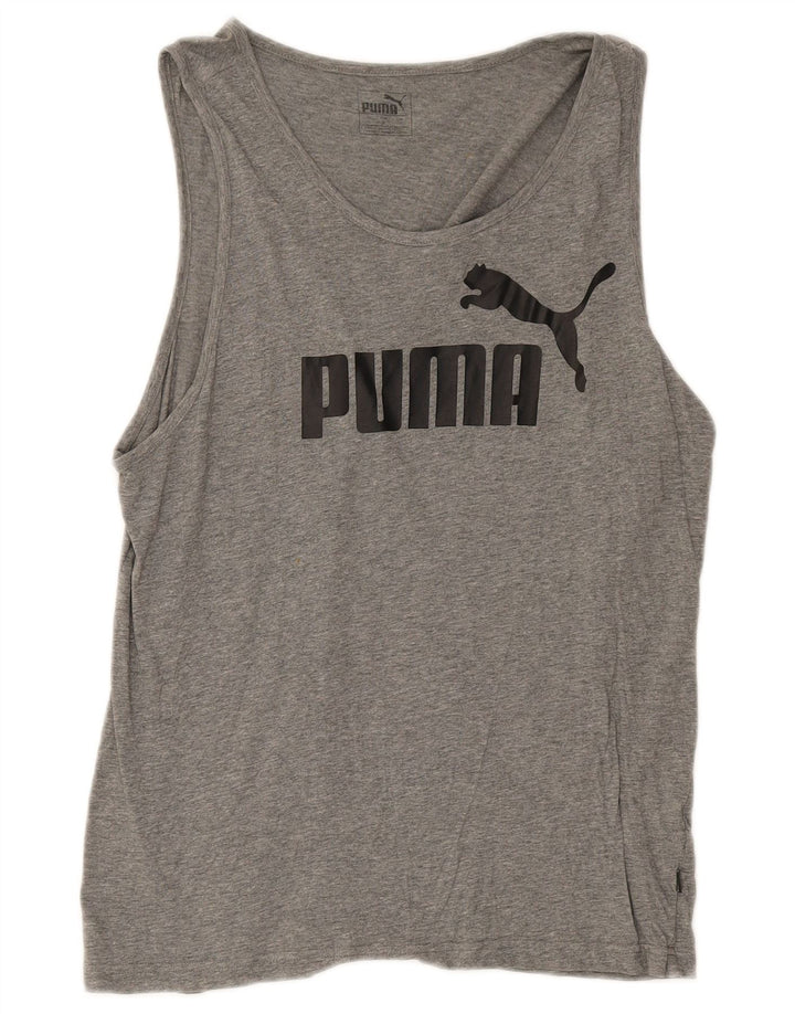 Мужской жилет с рисунком Puma, средний серый в крапинку