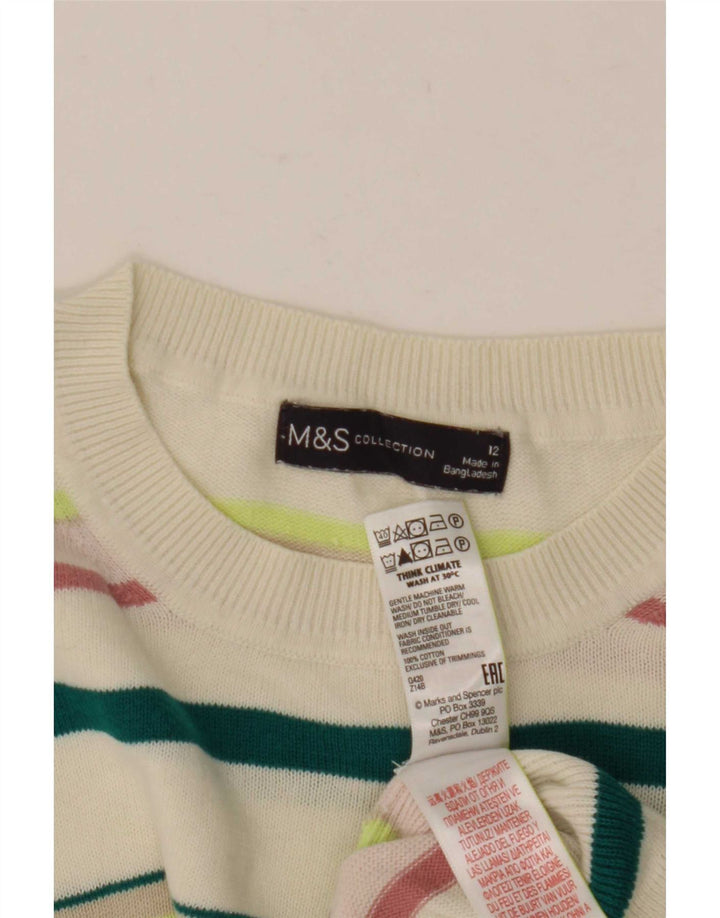 Женский джемпер с круглым вырезом Marks & Spencer UK 12, средний разноцветный