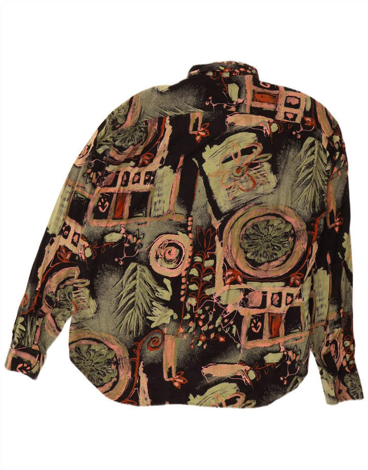 Винтажная мужская рубашка с абстрактным узором, большая разноцветная вискоза с цветочным принтом