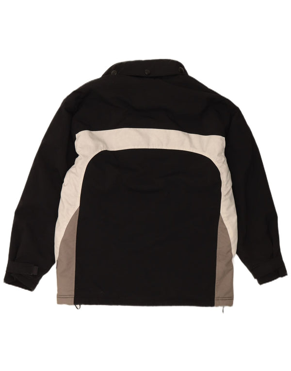 Мужская ветровка VINTAGE с капюшоном, Великобритания 36, маленькая, черная, нейлон с цветными блоками