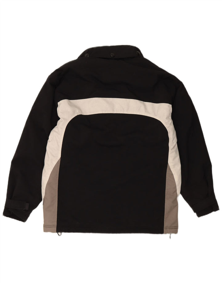 Мужская ветровка VINTAGE с капюшоном, Великобритания 36, маленькая, черная, нейлон с цветными блоками