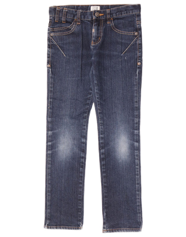 Джинсы Armani Slim для девочек 9-10 лет W26 L25, синие, хлопок